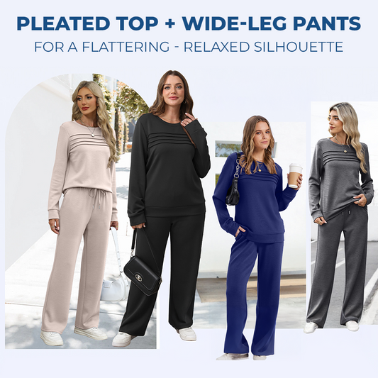 🔥LAST DAY SALE 60% OFF👍✨Women's Crew Neck Top & Drawstring Pants Set