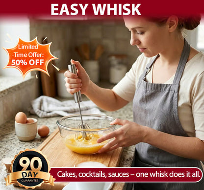 🔥Last Day 60% OFF⏰Stainless Steel Semi-Automatic Eggbeater Easy Whisk