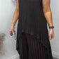 ⏳Limited Time 50% OFF🔥Laney Pleated Short Sleeve Irregular Midi Top and Elastic Waist Wide Leg Pants Set✨