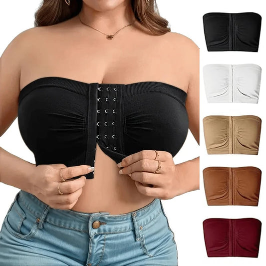 💕Hot Sale 49% OFF🔥Plus Size Strapless Front Buckle Breathable Bra