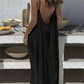 ❤️‍🔥LAST DAY SAEL 50% OFF!!💃Women's Solid Color Backless Cami Dress💕