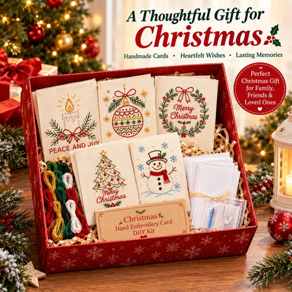 🌲🪡Christmas Hand Embroidery Card DIY Kit | Stitch Your Way Into the Christmas Spirit ✨🎁