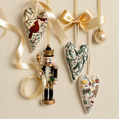 🎅🎁Best Christmas Gift💖DIY Heart Shaped Hand Embroidered Christmas Ornament/Ornament Kit