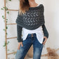 Women’s Knitted Cable Wrap with Double Sleeves