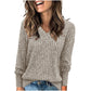 🎉LAST DAY-50% OFF🤩Women's V Neck Long Sleeve Solid Sweater