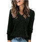 🎉LAST DAY-50% OFF🤩Women's V Neck Long Sleeve Solid Sweater