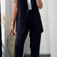⏰Last Day Sale 49% Off💖Women’s Stylish Sleeveless Blazer & High-Waisted Pants Set