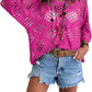 🥰Summer Sale-50% OFF💛Womens Bohemian-Inspired Beige Crochet Top With V-Neck