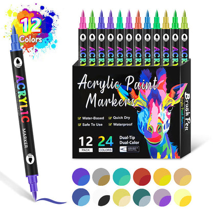 🎁Children's Day gift-50% Off🌈Dual Tip Acrylic Paint Pen Marker - 24/48/72/120Colors