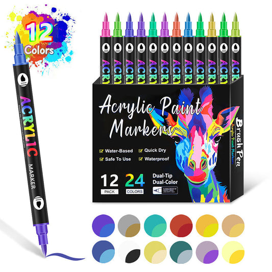 🎁Children's Day gift-50% Off🌈Dual Tip Acrylic Paint Pen Marker - 24/48/72/120Colors