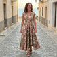 ✨Hot Sale 50% OFF👗 Women's V-Neck Bohemian Floral Smocked Maxi Dress 🦋
