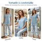 🥳50% OFF!🔥Casual Round Neck Layered Tunic Top and Wide Leg Pants Set