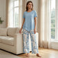 🥳50% OFF!🔥Casual Round Neck Layered Tunic Top and Wide Leg Pants Set