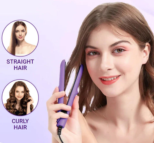 🎁Hot Sale 49% OFF⏳2-in-1 Mini Curling Wand & Flat Iron Hair Straightener