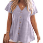 💖Last Day 50% OFF💖Women's Short Sleeve V Neck Ruffle Hem Blouse Top