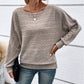 🌹Autumn Sale-50% Off🌹Solid Round-Neck Striped Top with Long Sleeves