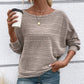 🌹Autumn Sale-50% Off🌹Solid Round-Neck Striped Top with Long Sleeves