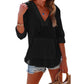 ⏰Limited Time Sale-50% OFF🏖️Women's Oversized Hooded Beach Cover Up-Long Sleeve V-Neck Pocket Shirt