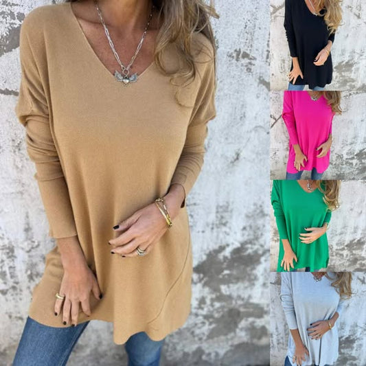 💖2025 New Arrival-50% OFF💖Women's Cozy Knit Long Sleeve Tunic Top with Side Slits