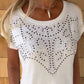 💥Last Day Special Sale 60% OFF👚Women's Solid Colour Short Sleeve T-shirt With Hot Print And Frayed Hem