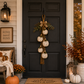 Rustic White Pumpkin Hanging Swag – 5-Pumpkin Fall Wall & Door Decor