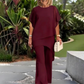 🔥2026 HOT SALE 50% OFF💕Charming Irregular Top & Wide Leg Pants Set