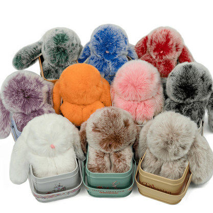 Handcrafted Soft Bunny Charm: Adorable Plush Rabbit Toy Keychain