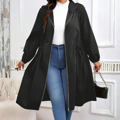 🏵️Autumn Sale-50% OFF🧥Casual Plus Size Drawstring Zip-Up Long Sleeve Hooded Coat