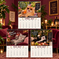 Tipsy Cats 2027 Wall Calendar - Funny Drunken Wine‑Loving Cat Monthly Wall‑Hanging Calendar, Humorous Cat Art, Sunday‑Start Spiral Calendar, Fun Gift for Cat & Wine Lovers