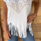 💥Last Day Special Sale 60% OFF👚Women's Solid Colour Short Sleeve T-shirt With Hot Print And Frayed Hem