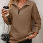 🔥Last Day Promotion-50% OFF🤩Womens Zip-Up Dropped Shoulder Sweatshirt