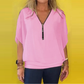 🔥Low-Priced Hot Sellers🩷Women's Chiffon Zip-up Neck Casual Top