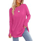 🤩Hot Sale-50% Off🌼Women's Tunic Tops to Wear with Leggings Long Sleeve Thumb Hole Shirts Crew Neck Curved Hem