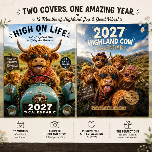 🔥New Hot Selling-60% Off!!🐮2027 Funny Highland Cow Wall Calendar