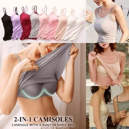 🔥Summer Sale💖Stretch Cotton Camisole Built-in Bra