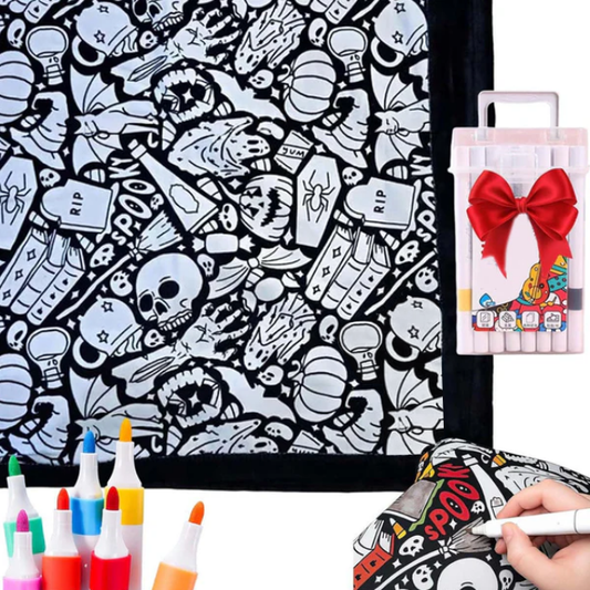 ⏳Last Day-70% Off🎨✨DIY Coloring Blanket with Markers