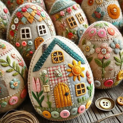🏡Early Easter Sale-60% Off🥚Patchwork Felt Egg House DIY Kit