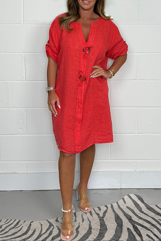💃2025 New Plus Size Button-up Tunic Dress