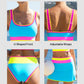🏖️🔥LAST DAY SALE 50%OFF💃Color Contrast Patchwork Nylon Sporty 3 Piece Bikini Sets
