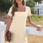 ✨Clearance Sale-50% Off👗Women's Casual Square Neck Pocket Short Sleeve Dress with Pockets