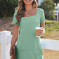 ✨Clearance Sale-50% Off👗Women's Casual Square Neck Pocket Short Sleeve Dress with Pockets