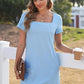✨Clearance Sale-50% Off👗Women's Casual Square Neck Pocket Short Sleeve Dress with Pockets