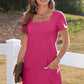 ✨Clearance Sale-50% Off👗Women's Casual Square Neck Pocket Short Sleeve Dress with Pockets