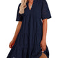 🫧2025 Hot Sale💘Women's Elegant Hollow Out Lace Ruffle Casual Mini Dress
