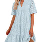 🫧2025 Hot Sale💘Women's Elegant Hollow Out Lace Ruffle Casual Mini Dress
