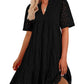🫧2025 Hot Sale💘Women's Elegant Hollow Out Lace Ruffle Casual Mini Dress