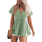 💖Last Day 50% OFF💖Women's Short Sleeve V Neck Ruffle Hem Blouse Top