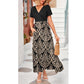 👗2026 Summer Hot Sale 50% OFF🌈Women's V neck Ankle Length Floral Print Beach Long Flowy  Maxi Dress with Pockets🎀