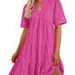 🫧2025 Hot Sale💘Women's Elegant Hollow Out Lace Ruffle Casual Mini Dress