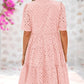 🫧2025 Hot Sale💘Women's Elegant Hollow Out Lace Ruffle Casual Mini Dress